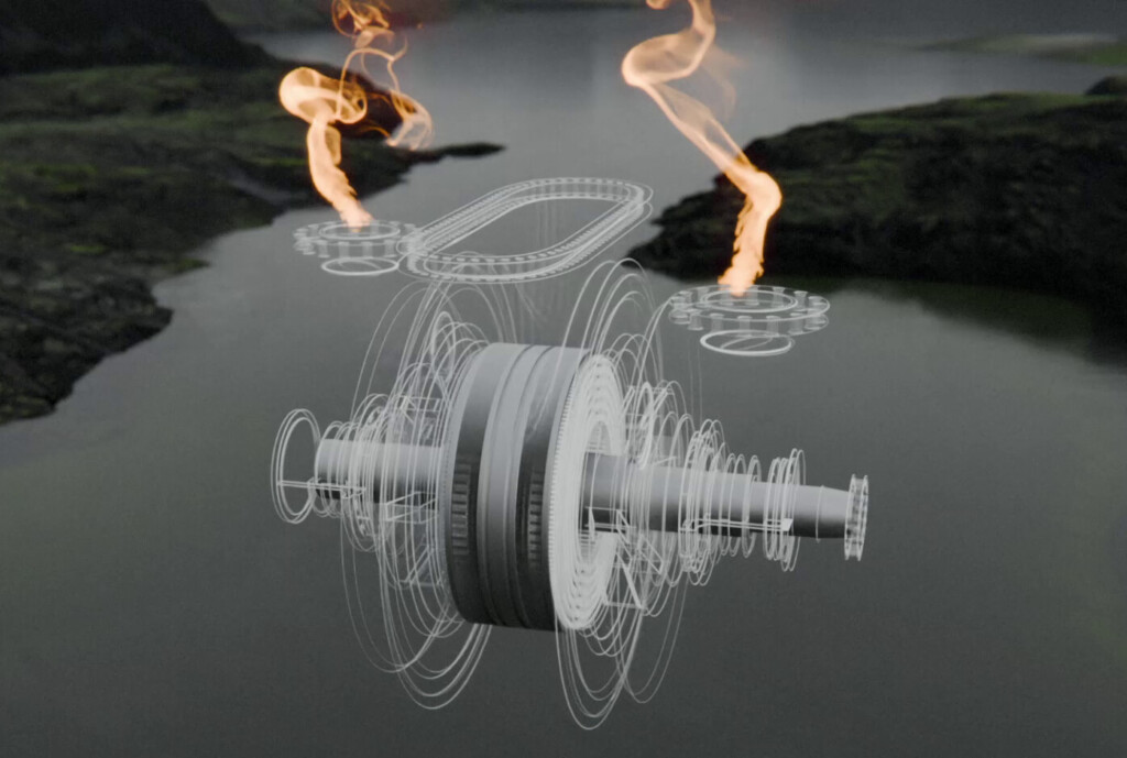 3D section of Gemini Turbine with dual stage rotor
